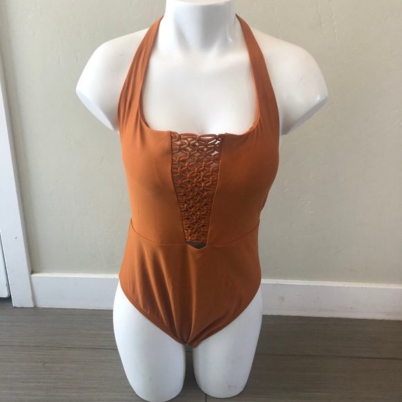 NEW Aerie Rust Color One Piece Swimming Suit Sexy - Picture 1 of 3